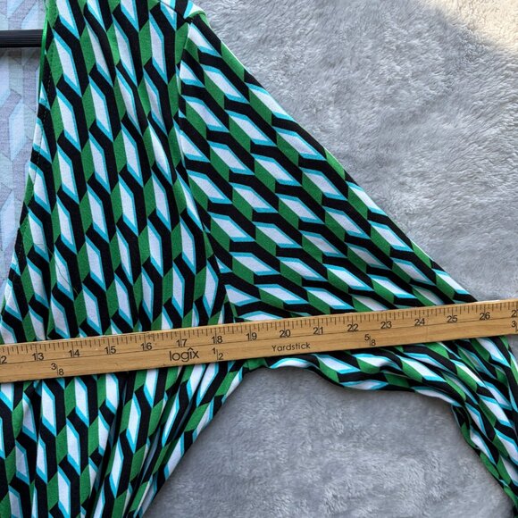 Diane Von Furstenberg x Target XL Green Wrap Dress Knit Midi Long Sleeve - Picture 10 of 11